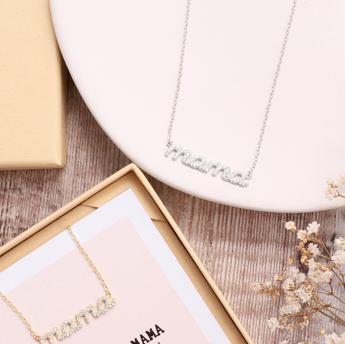 Silver mama necklace sale