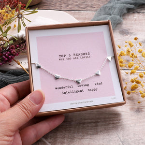 "Top Five Reasons Why You Are Lovely" Bracelet - sterling silver-NuNu jewellery