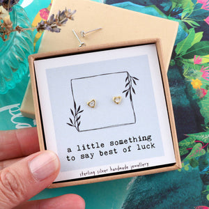 'Little Something' Lucky Heart Sterling Silver Earrings - sterling silver-NuNu jewellery