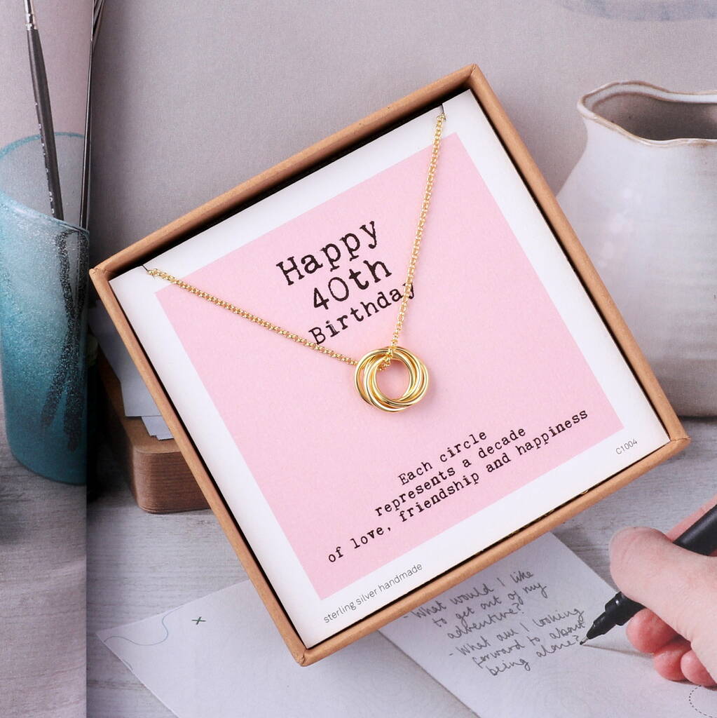 Sterling Silver Happy 40th Birthday Necklace – NuNu Jewellery