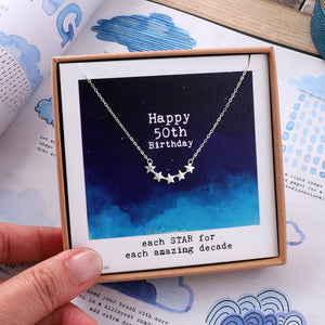 Sterling Silver Star Necklace For 50th Birthday - sterling silver-NuNu jewellery