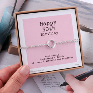 Happy 30 Th Birthday Bracelet - sterling silver-NuNu jewellery