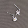 Sterling Silver Happiness Daisy Flower Earrings