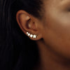 Sterling Silver Four Stars Earrings Climbers - sterling silver-NuNu jewellery