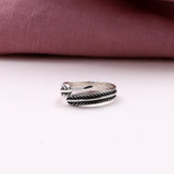 Sterling Silver Handmade Feather Ring - sterling silver-NuNu jewellery