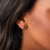 Emerald Green Stone Earring Studs - sterling silver-NuNu jewellery