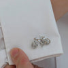 Stylish Bicycle Cufflinks - sterling silver-NuNu jewellery