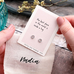 Gift Bag 'The Best Place Is Inside A Hug' Earrings - sterling silver-NuNu jewellery