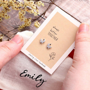 Gift Bag 'Better Together' Butterfly Earrings - sterling silver-NuNu jewellery