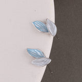 "Bloom and Grow" Sterling Silver Painted Leaf Earrings - sterling silver-NuNu jewellery