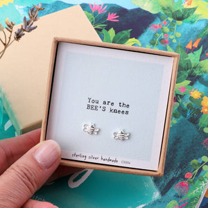 'You Are The Bee's Knees' Bees Earrings - sterling silver-NuNu jewellery