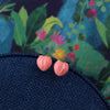 Enamel Pink Peach Stud Earrings - sterling silver-NuNu jewellery