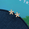 Crystal Flower Studs Earrings - sterling silver-NuNu jewellery