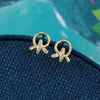 Crystal Knot Stud Earrings - sterling silver-NuNu jewellery