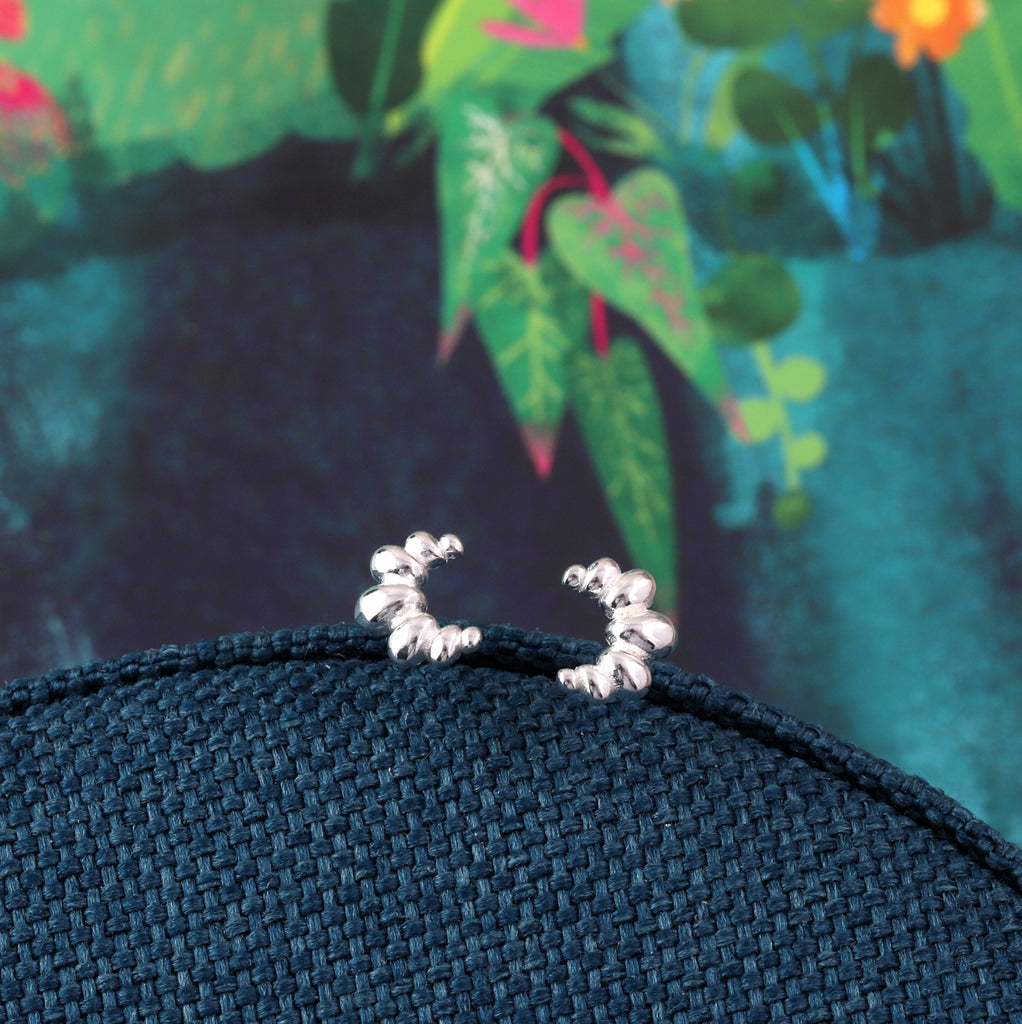 Croissant Stud Earrings - sterling silver-NuNu jewellery