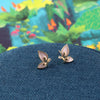 Enamel Gold Butterfly Stud Earrings - sterling silver-NuNu jewellery