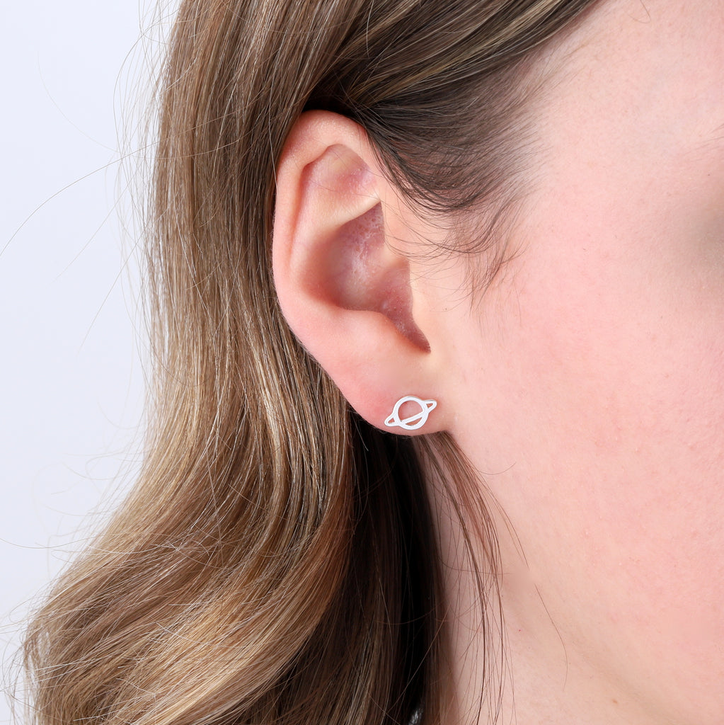 Planet Stud Earrings - sterling silver-NuNu jewellery