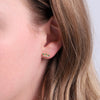 Green Crown Stud Earrings - sterling silver-NuNu jewellery