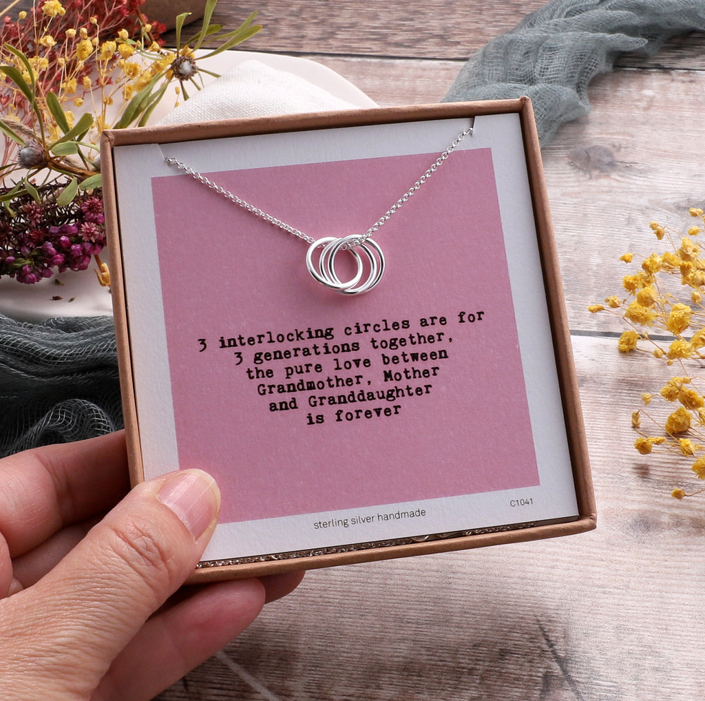 Three Generations Three Circles Necklace - sterling silver-NuNu jewellery