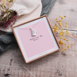 Write Her Own Story Book Pendant Necklace - sterling silver-NuNu jewellery