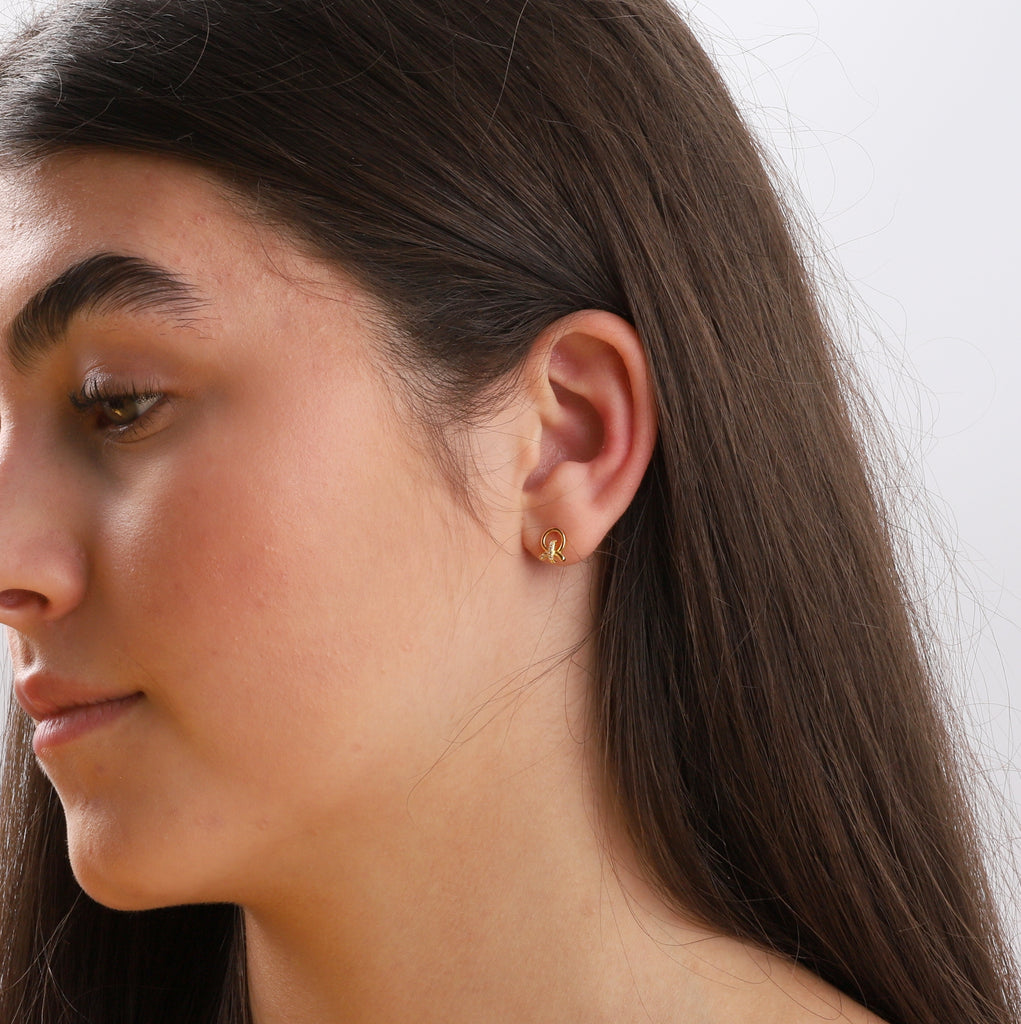 Crystal Knot Stud Earrings - sterling silver-NuNu jewellery