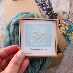 Sterling Silver Happiness Daisy Flower Earrings - sterling silver-NuNu jewellery