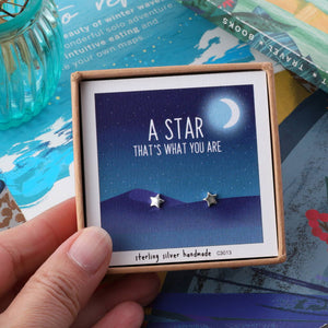 Sterling Silver 'You Are A Star' Star Earrings - sterling silver-NuNu jewellery