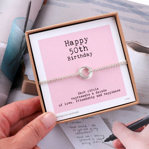 Happy 50 Th Birthday Bracelet - sterling silver-NuNu jewellery