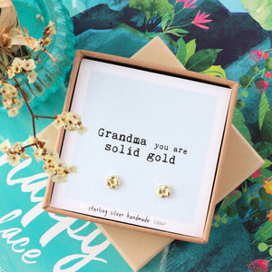 'Grandma's Solid Gold' Knot Earrings - sterling silver-NuNu jewellery