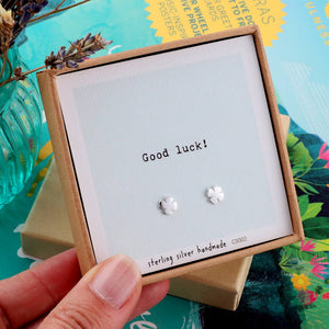 Gift Boxed 'Good Luck' Earrings - sterling silver-NuNu jewellery