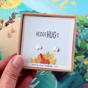 'Hedgehugs' Sterling Silver Hedgehog Earrings - sterling silver-NuNu jewellery