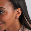 Clear Gem Flower Stud Earrings - sterling silver-NuNu jewellery