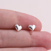 Belated Birthday Sterling Silver Heart Earrings - sterling silver-NuNu jewellery