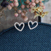 'Little Bit Of Love' Heart Earrings Sterling Silver - sterling silver-NuNu jewellery