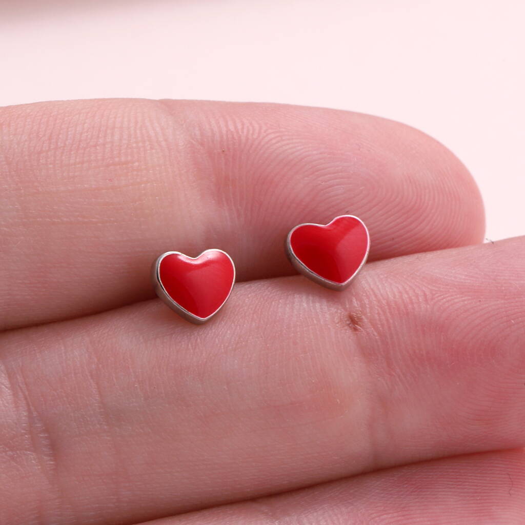 'Little Bit Of Joy' Heart Sterling Silver Earrings - sterling silver-NuNu jewellery