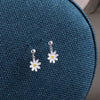Sterling Silver Happiness Daisy Flower Earrings - sterling silver-NuNu jewellery