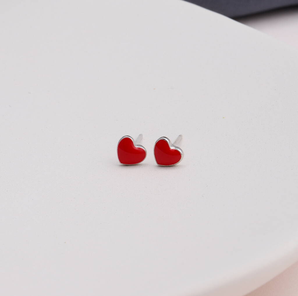 'Little Bit Of Joy' Heart Sterling Silver Earrings - sterling silver-NuNu jewellery
