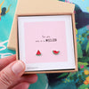 'Thanks A Melon' Sterling Silver Watermelon Earrings - sterling silver-NuNu jewellery