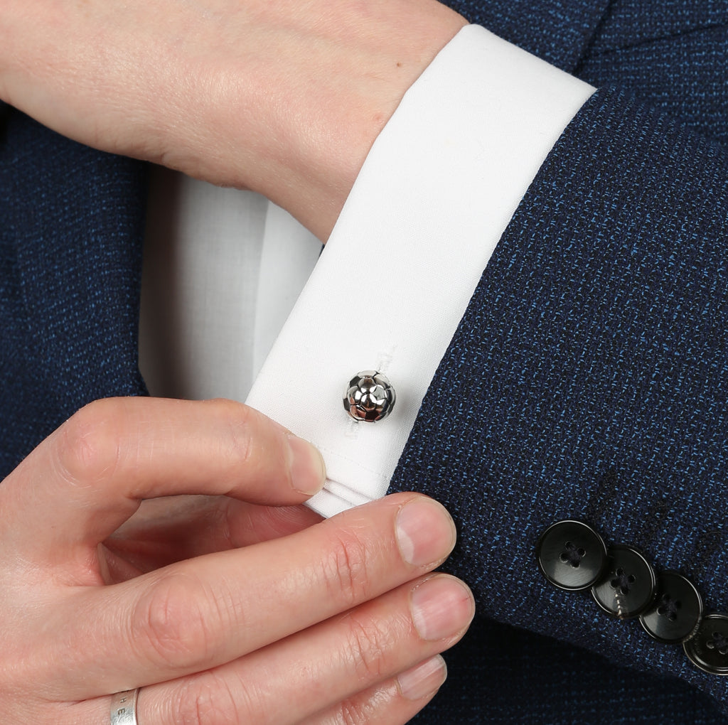 Football cufflinks - sterling silver-NuNu jewellery