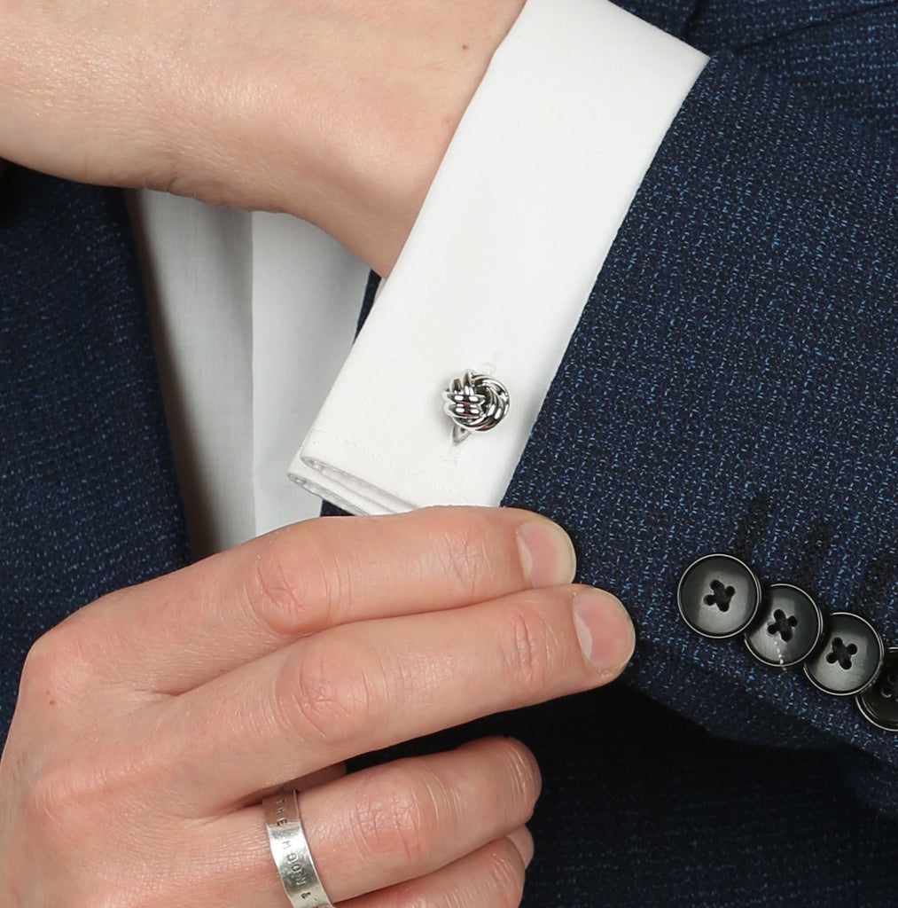 'Tie The Knot' Cufflinks For Men - sterling silver-NuNu jewellery