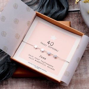40th Birthday Stars Bracelet - sterling silver-NuNu jewellery