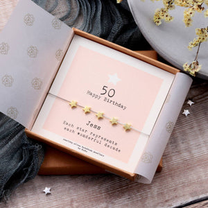 50th Birthday Stars Bracelet - sterling silver-NuNu jewellery