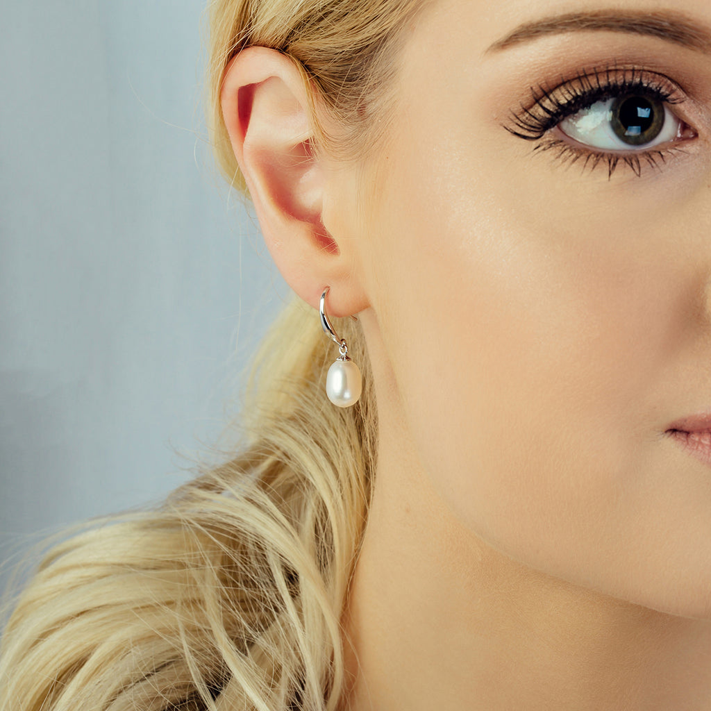 Handmade Sterling Silver Fresh Water Pearl Earrings - sterling silver-NuNu jewellery