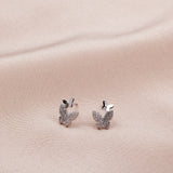Sterling Silver Twin Butterfly Earrings Studs - sterling silver-NuNu jewellery