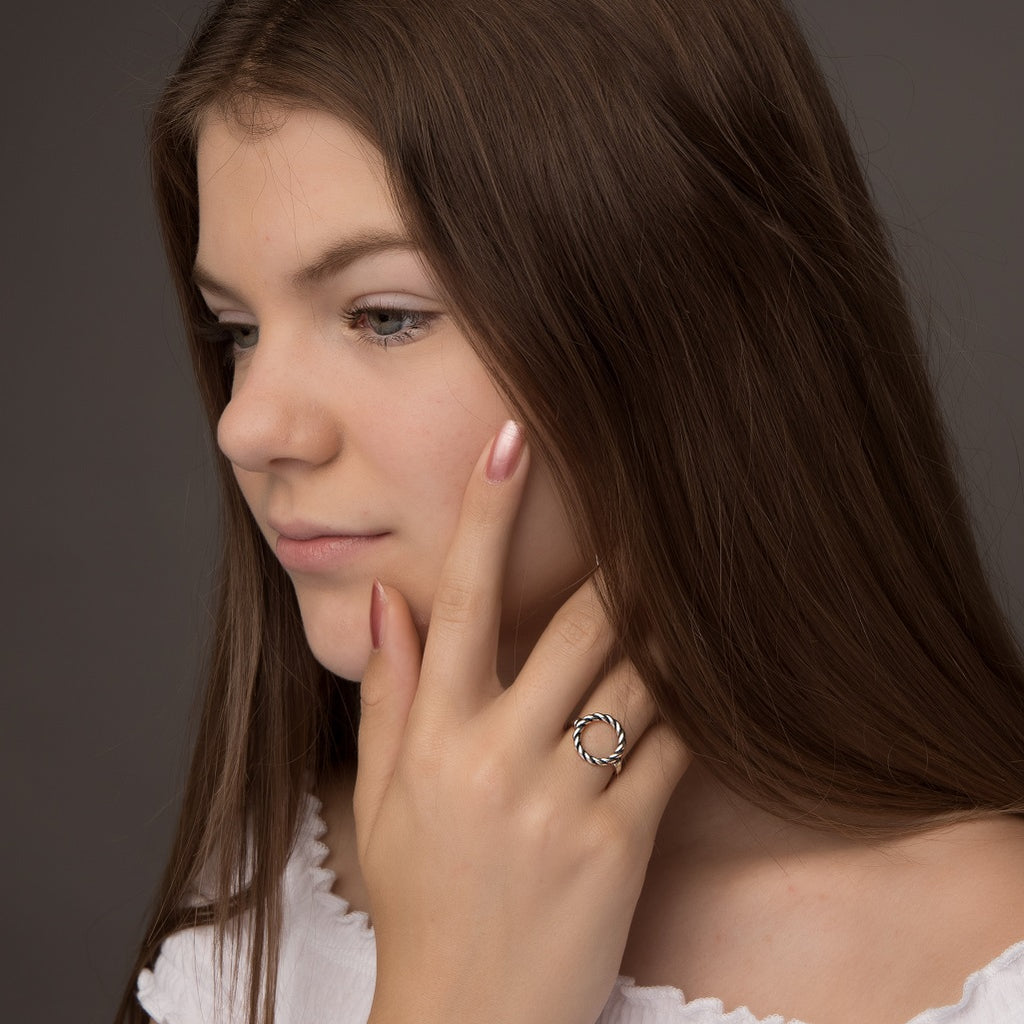Handmade Circle Ring - sterling silver-NuNu jewellery