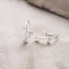 Sterling Silver Olive Leaf Hook Earrings - sterling silver-NuNu jewellery