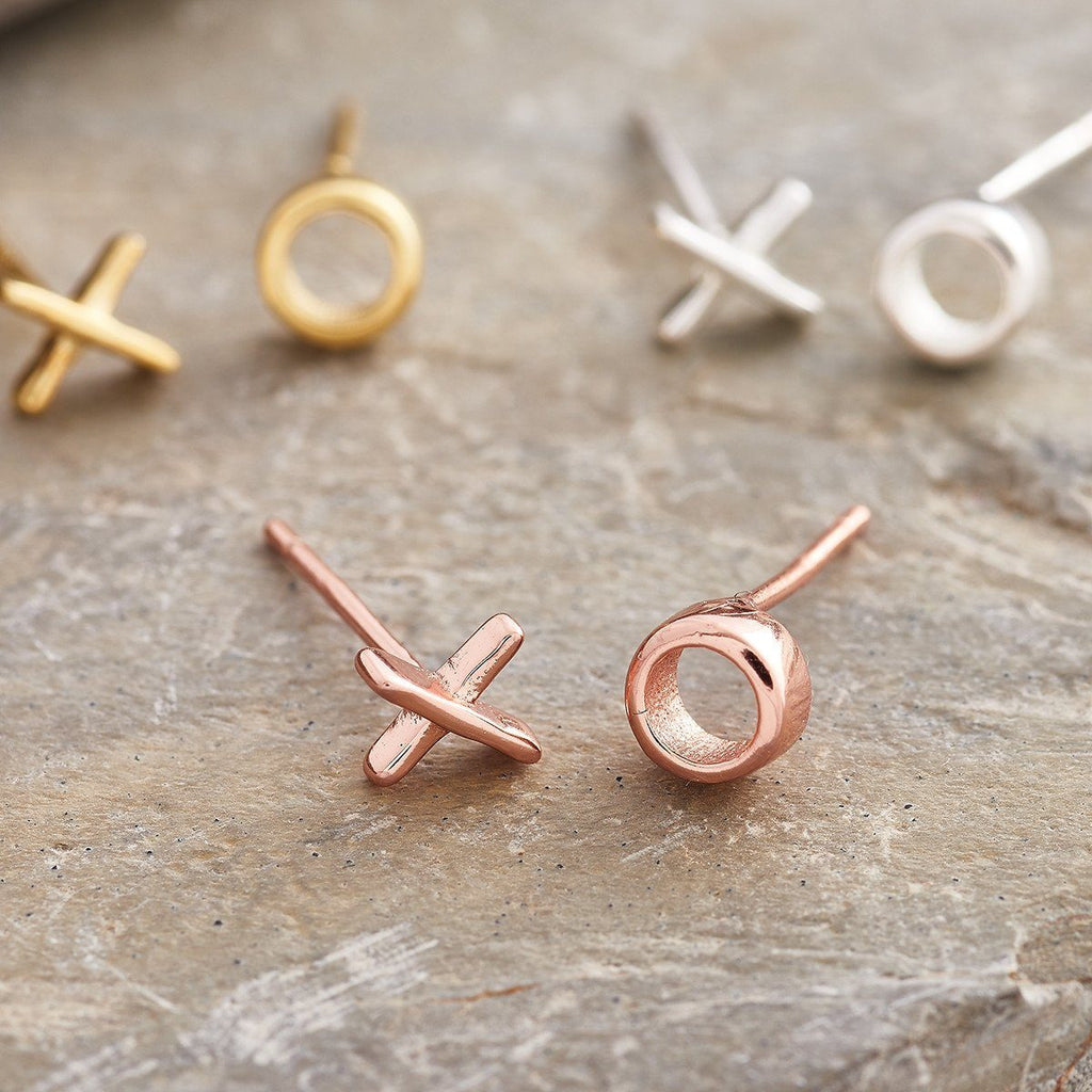 Sterling Silver Kiss And Hug Ear Studs - sterling silver-NuNu jewellery