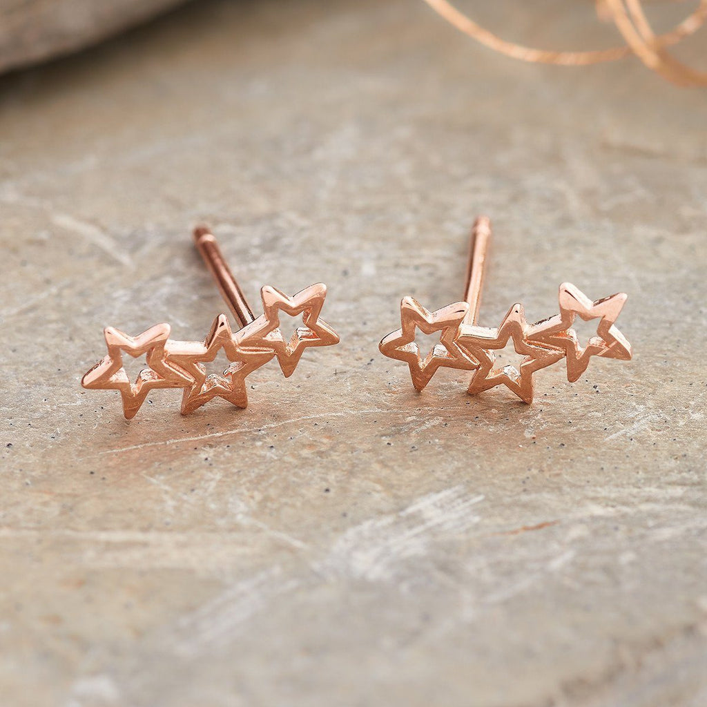 Sterling Silver Twinkle Star Earrings Studs - sterling silver-NuNu jewellery