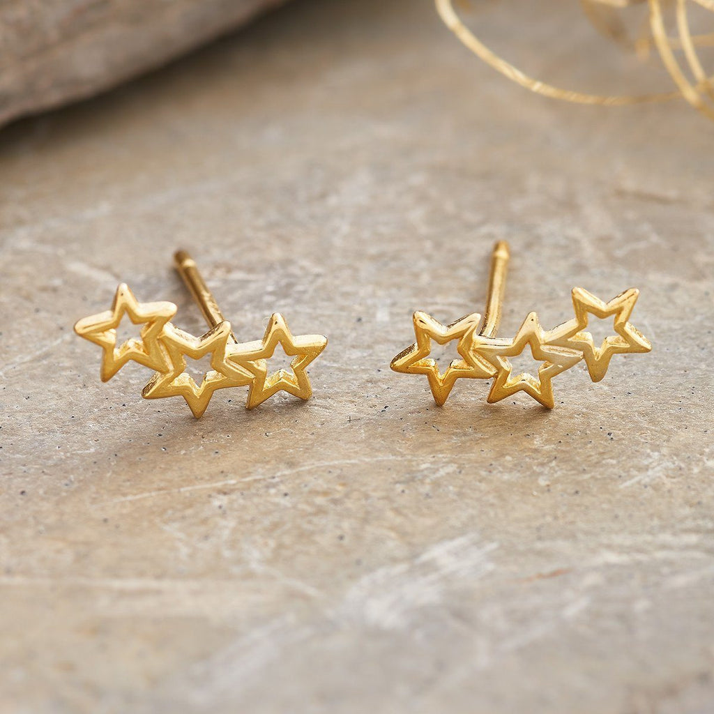 Sterling Silver Twinkle Star Earrings Studs - sterling silver-NuNu jewellery