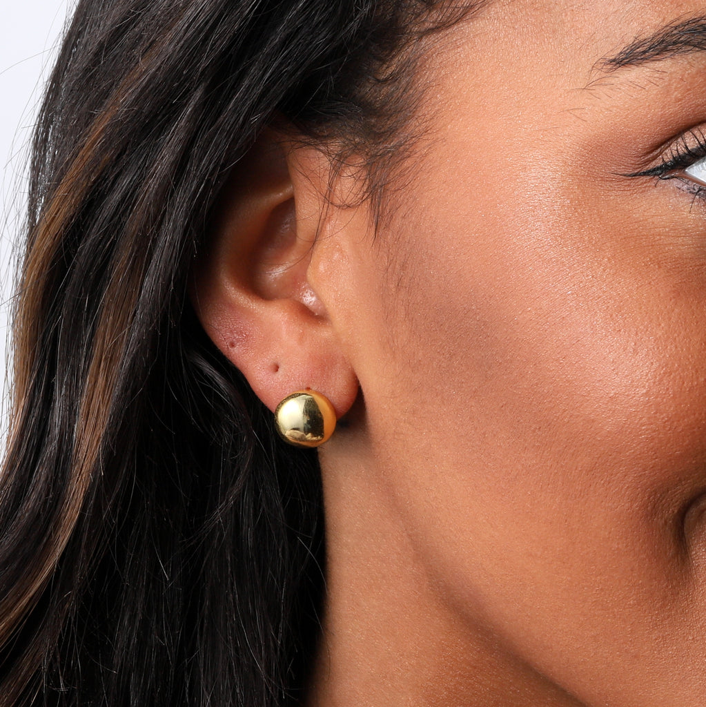 Sterling silver half way disc hoop - sterling silver-NuNu jewellery